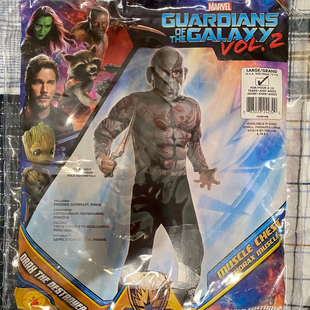 Boys Guardians of the Galaxy Drax Costume.  Large